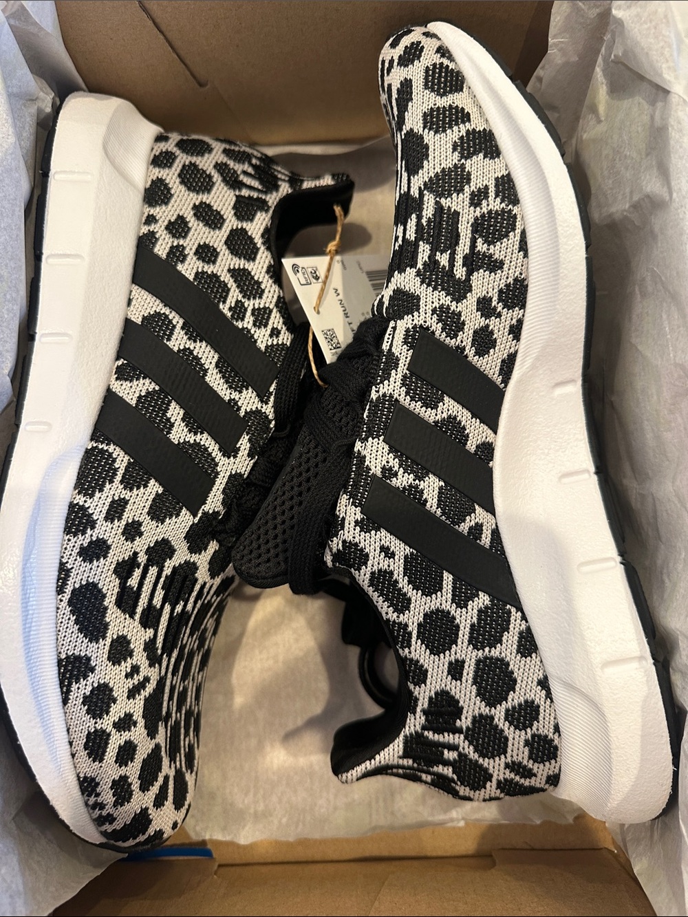 adidas Black & White Leopard Print Women's Sneakers